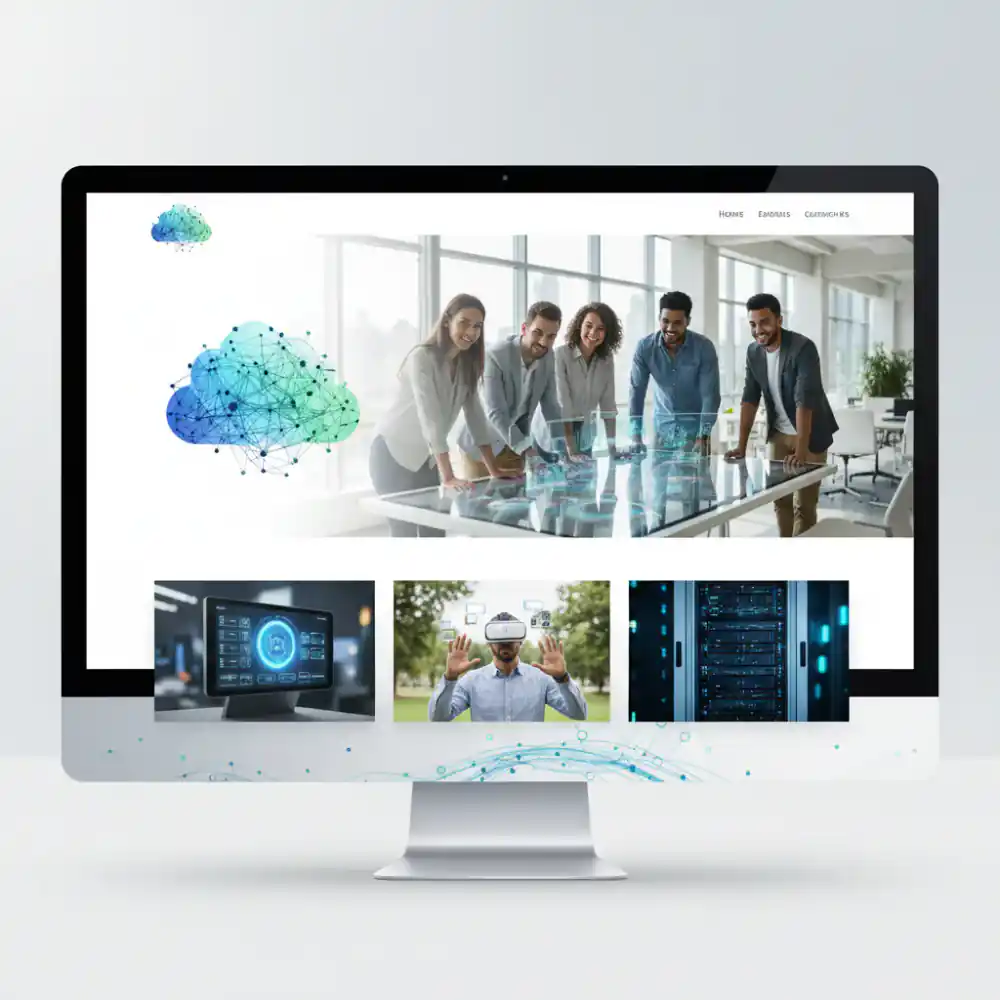 Technology startup website layout